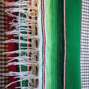 Colorful Striped Blanket with Fringe